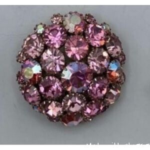Vintage Pink Rhinestone Brooch